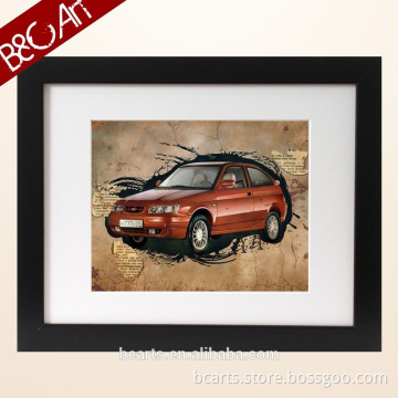 New design modern car oil painting on frame